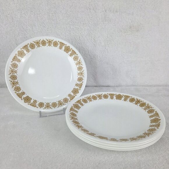 Corelle Other - Vintage Corelle Butterfly Gold Dessert Bread Plates Set Of 5 Corning USA 6.75"